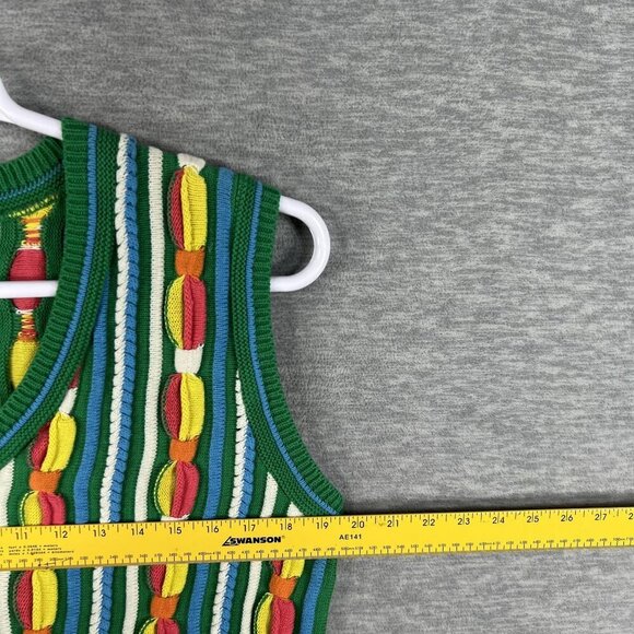 3D Colorful Rainbow Knit Vest Sweater Clothes S/M Tank Top VTG USA Artsy Retro - Picture 9 of 13